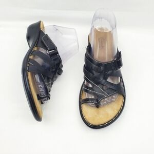 Clarks Bendables Black Leather Sandals